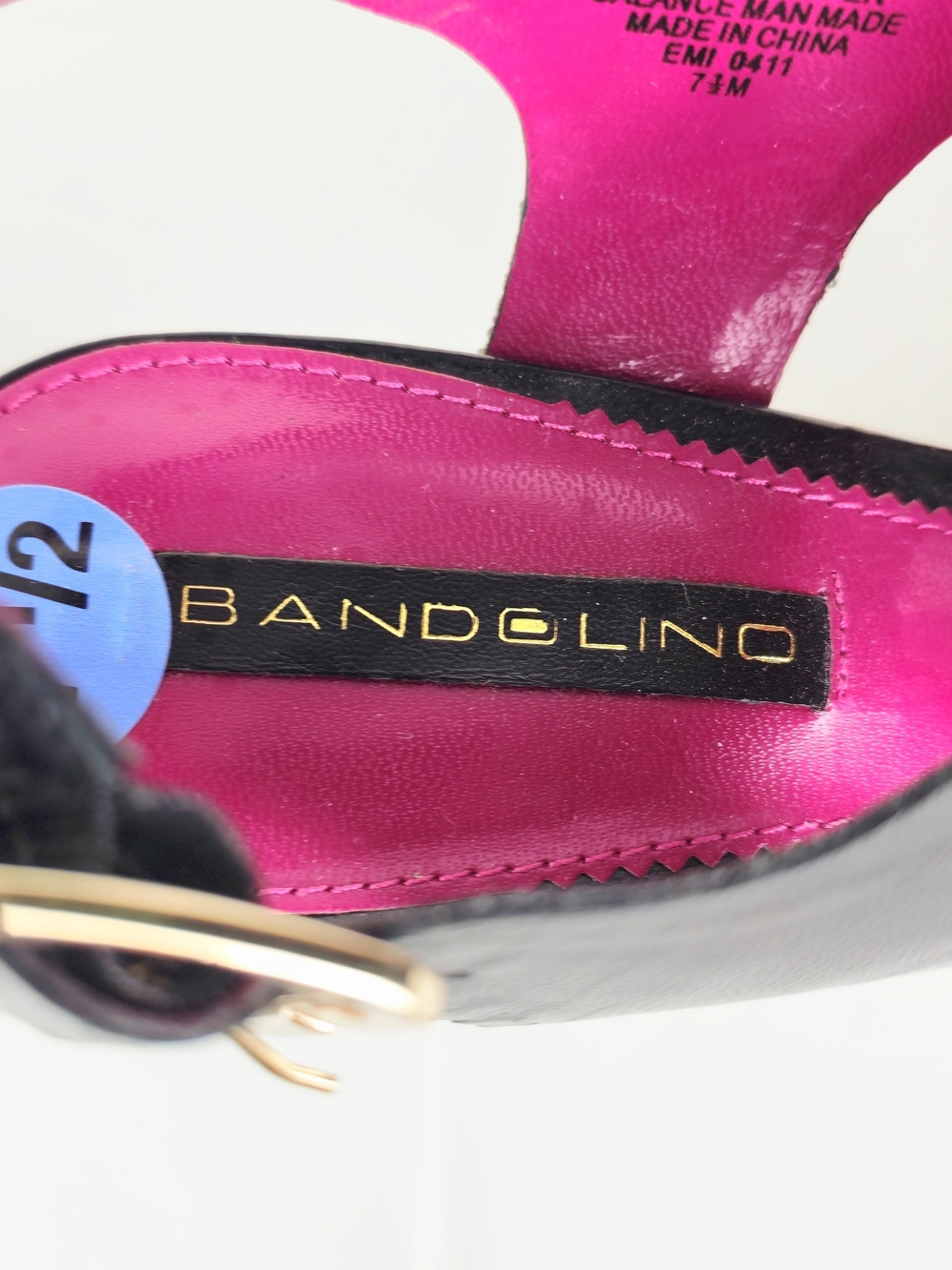 Bandolino Ludlow Crisscross Black Leather Slingback Heels - Picture 13 of 15